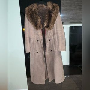 Leather/ Sherpa Coat